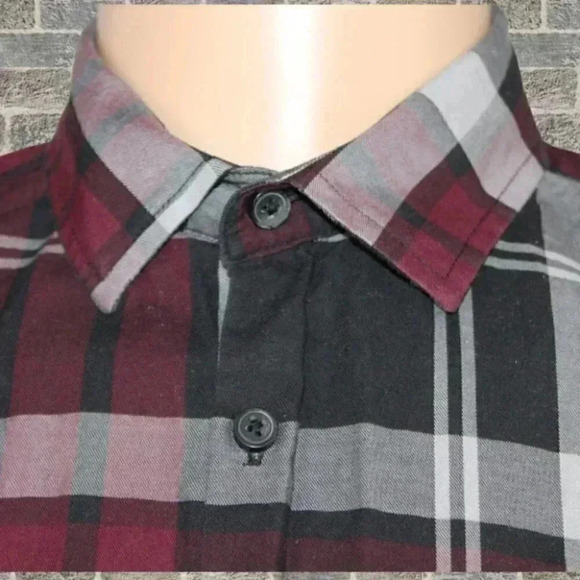 Alfani Red and Black Button Down Dress Shirt M - Picture 7 of 8